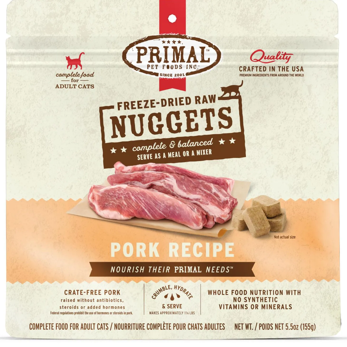Freeze-Dried Raw Nuggets Pork Recipe Adult Cat Food