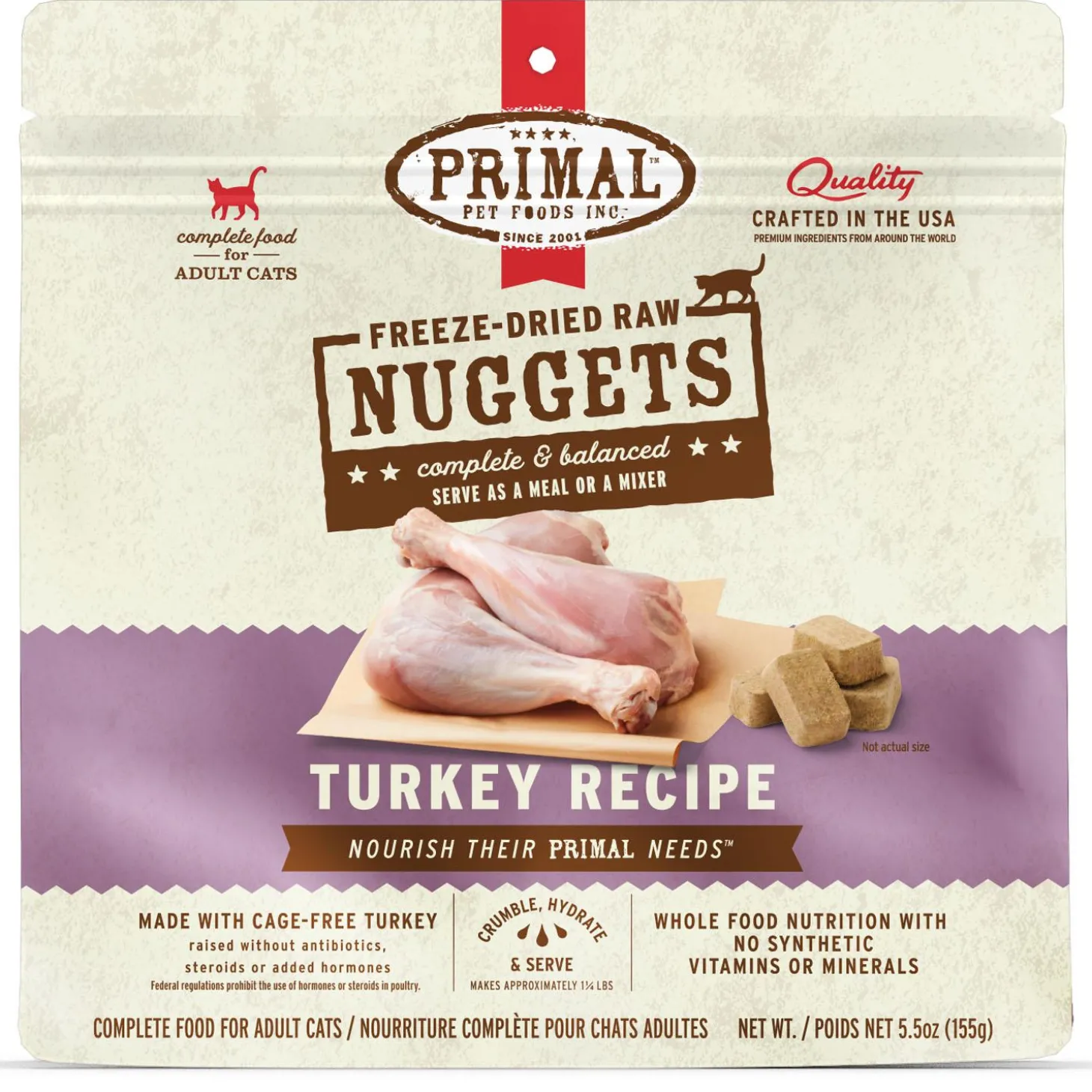 Freeze-Dried Raw Nuggets Turkey Recipe Adult Cat Food