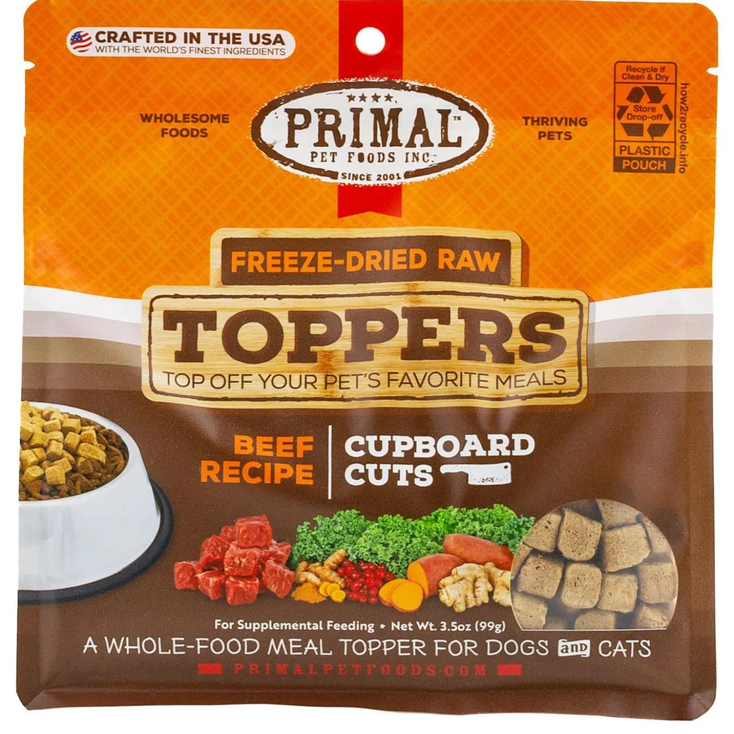 Freeze-Dried Raw Toppers Cupboard Cuts Beef Recipe Dog & Cat Food