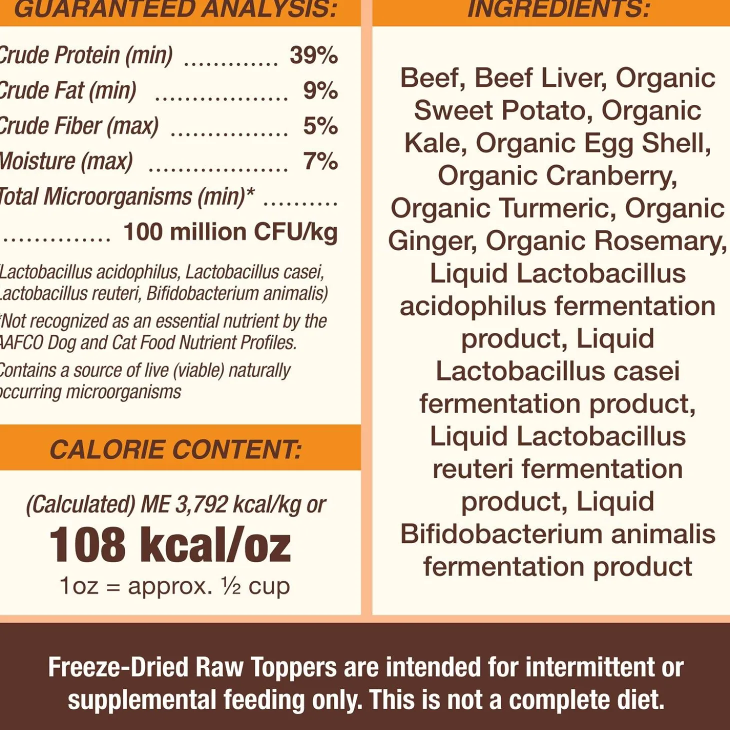 Freeze-Dried Raw Toppers Cupboard Cuts Beef Recipe Dog & Cat Food