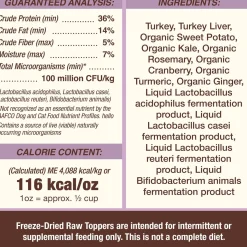 Freeze-Dried Raw Toppers Cupboard Cuts Turkey Recipe Dog & Cat Food