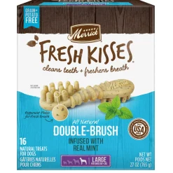 Fresh Kisses Double-Brush Real Mint Large Breed Dog Treats