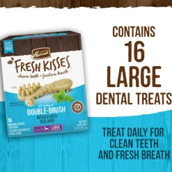 Fresh Kisses Double-Brush Real Mint Large Breed Dog Treats