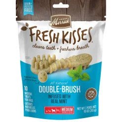 Fresh Kisses Double-Brush Real Mint Medium Breed Dog Treats