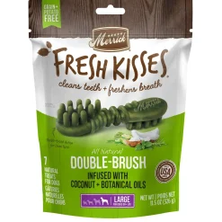 Fresh Kisses Double-Brush Coconut & Botanical Oils Large Breed Dog Treats