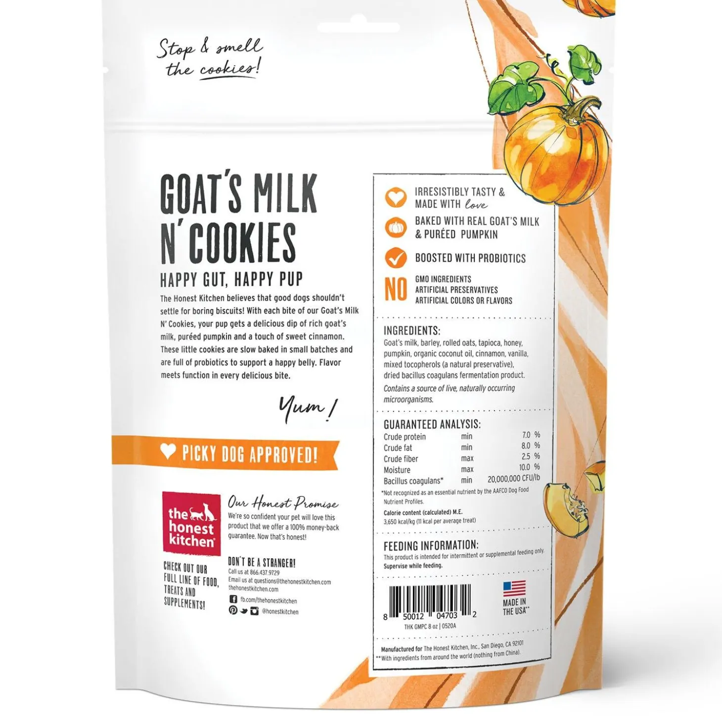 Goat's Milk N' Cookies Slow Baked with Pumpkin & Cinnamon Dog Treats