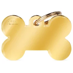 Gold Plated Brass Bone ID Tag