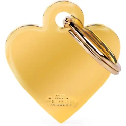 Gold Plated Brass Heart ID Tag