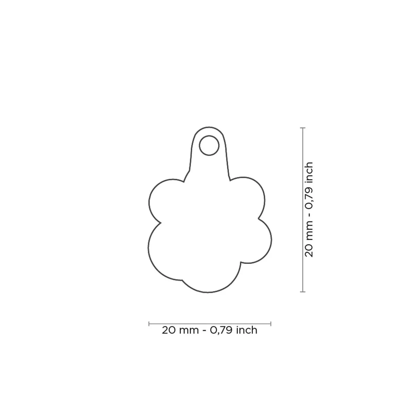 Grey Glitter Paw ID Tag