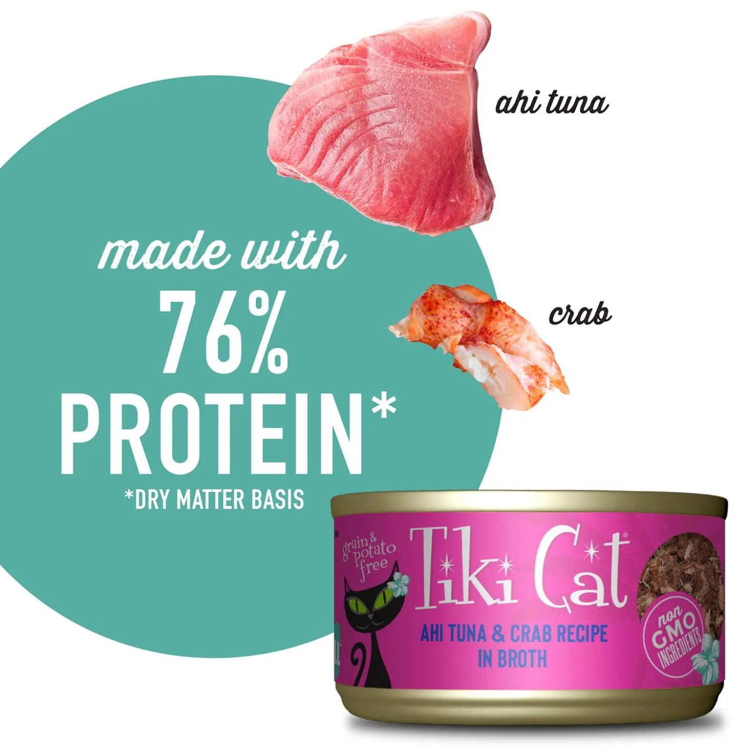 Grill Ahi Tuna & Crab Recipe in Broth Cat Food