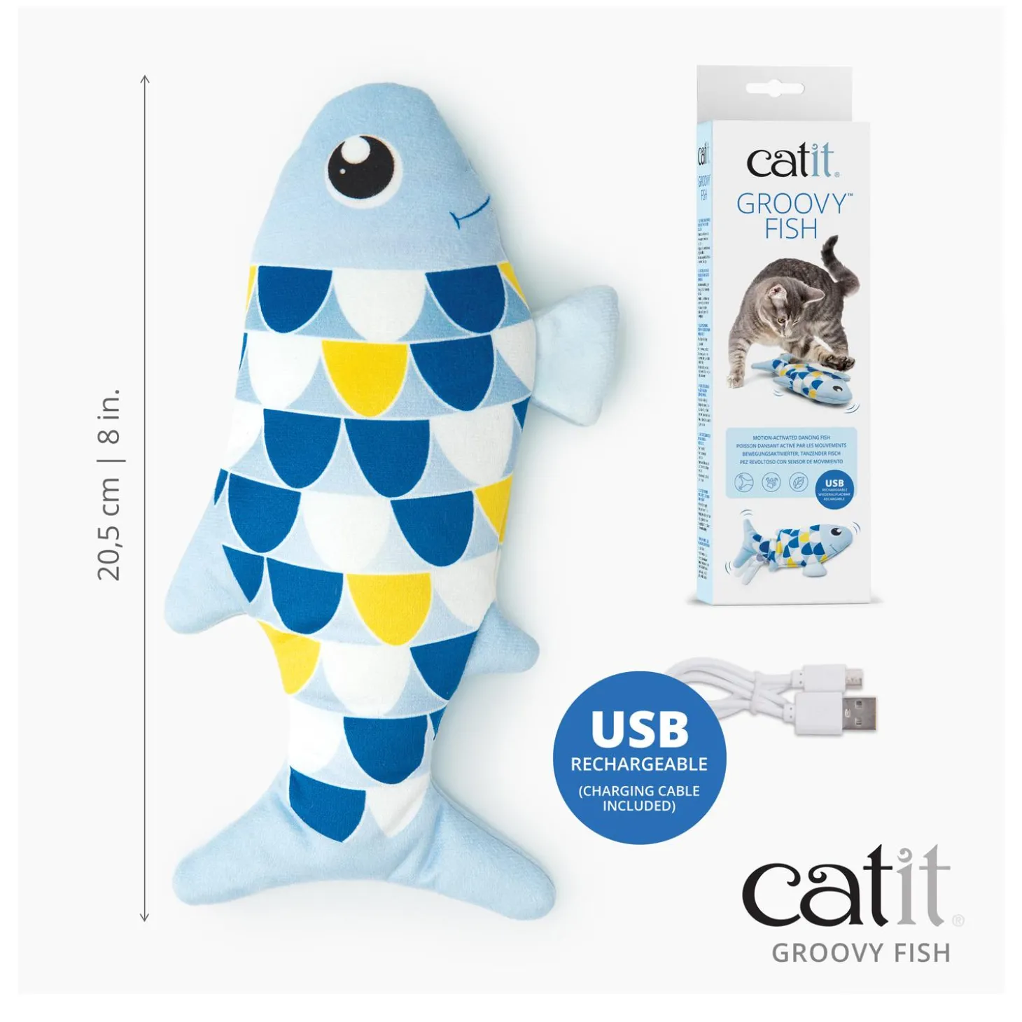 Groovy Fish Blue Cat Toy