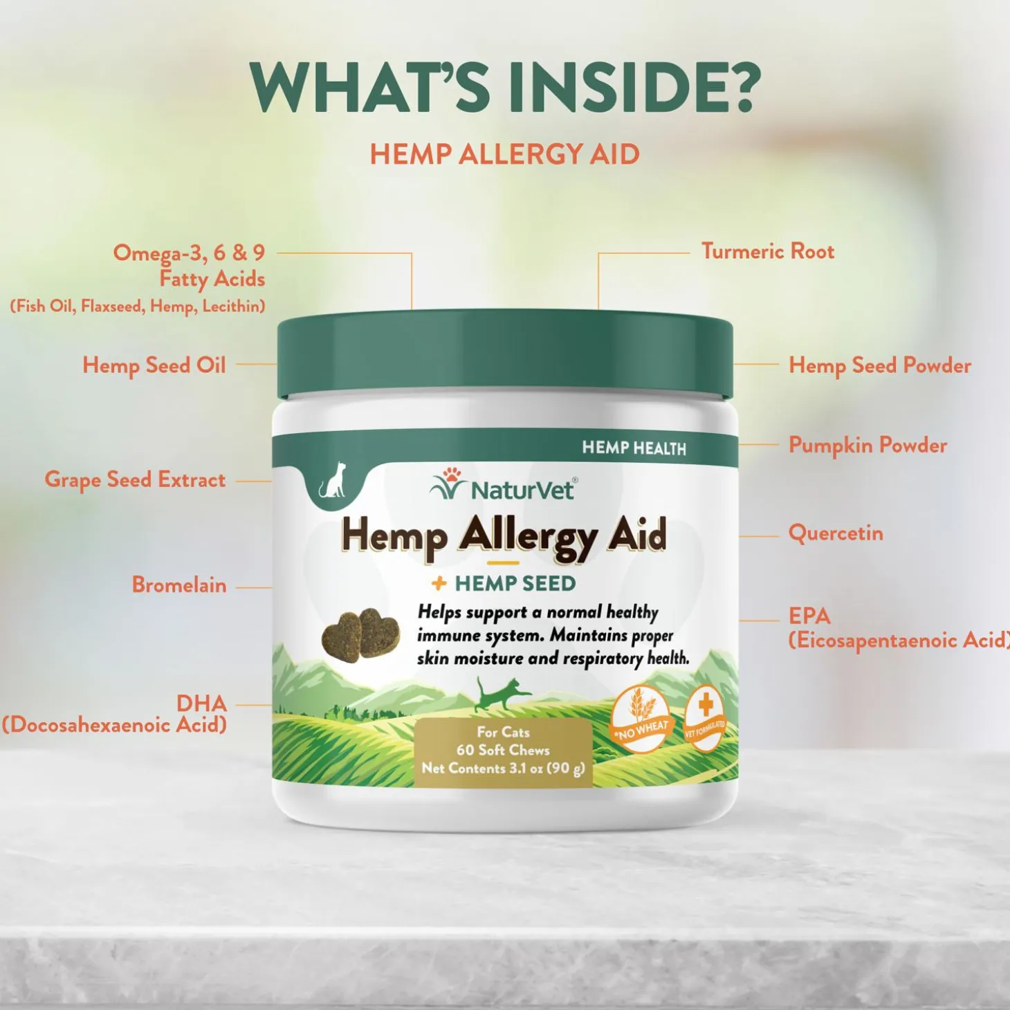 Hemp Allergy Aid Soft Chews for Cats