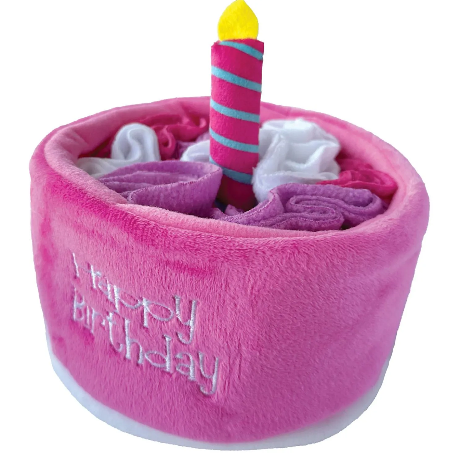 Hide 'n Seek Birthday Cake Snuffle Pink Dog Toy