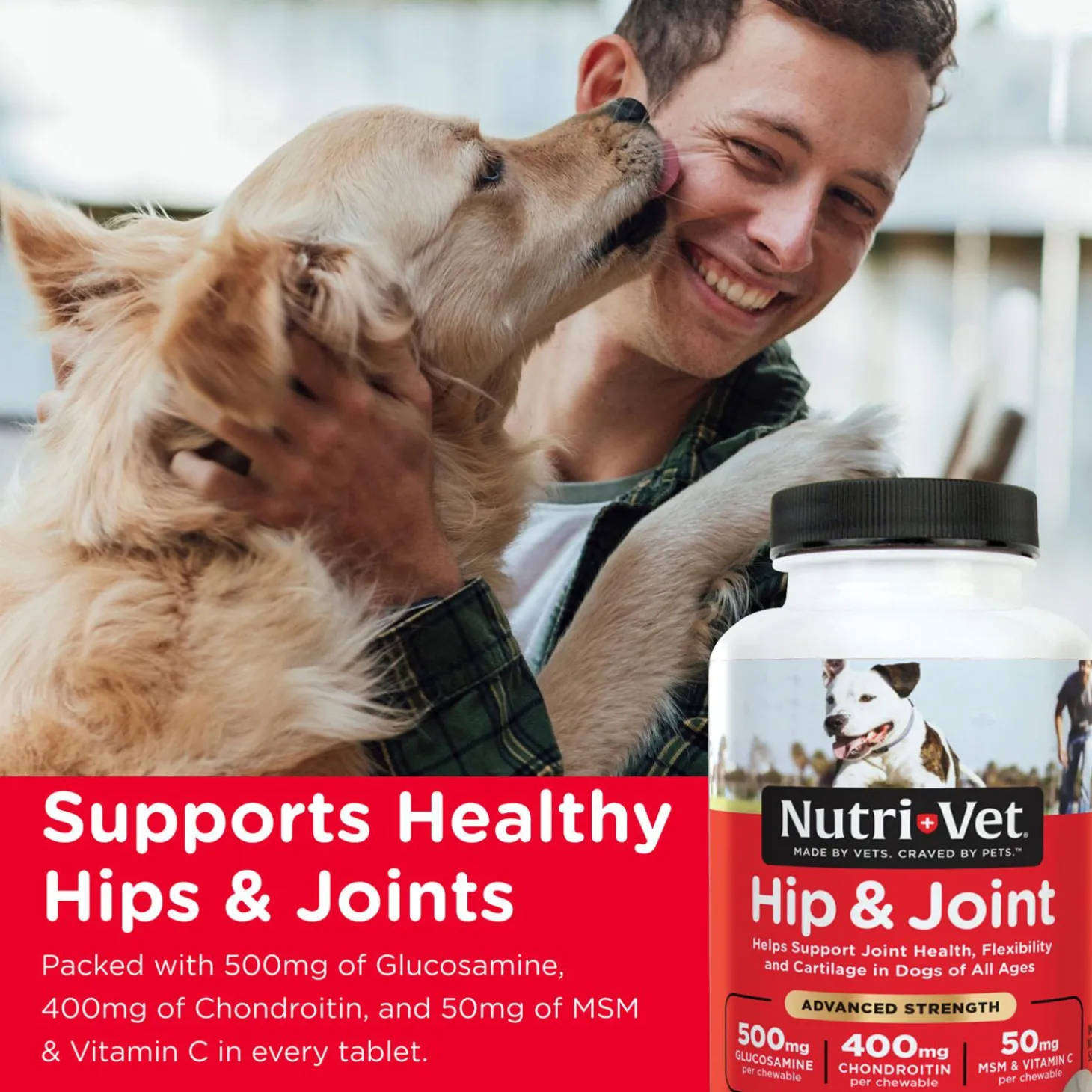Hip & Joint Advanced Strength Liver Flavoured Dog Supplements