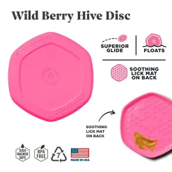 Hive Disc and Lick Mat Wild Berry Scented Dog Toy