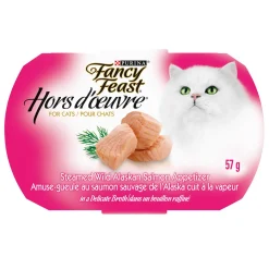 Hors d'Oeuvre Steamed Wild Alaskan Salmon Appetizer Cat Food Topper