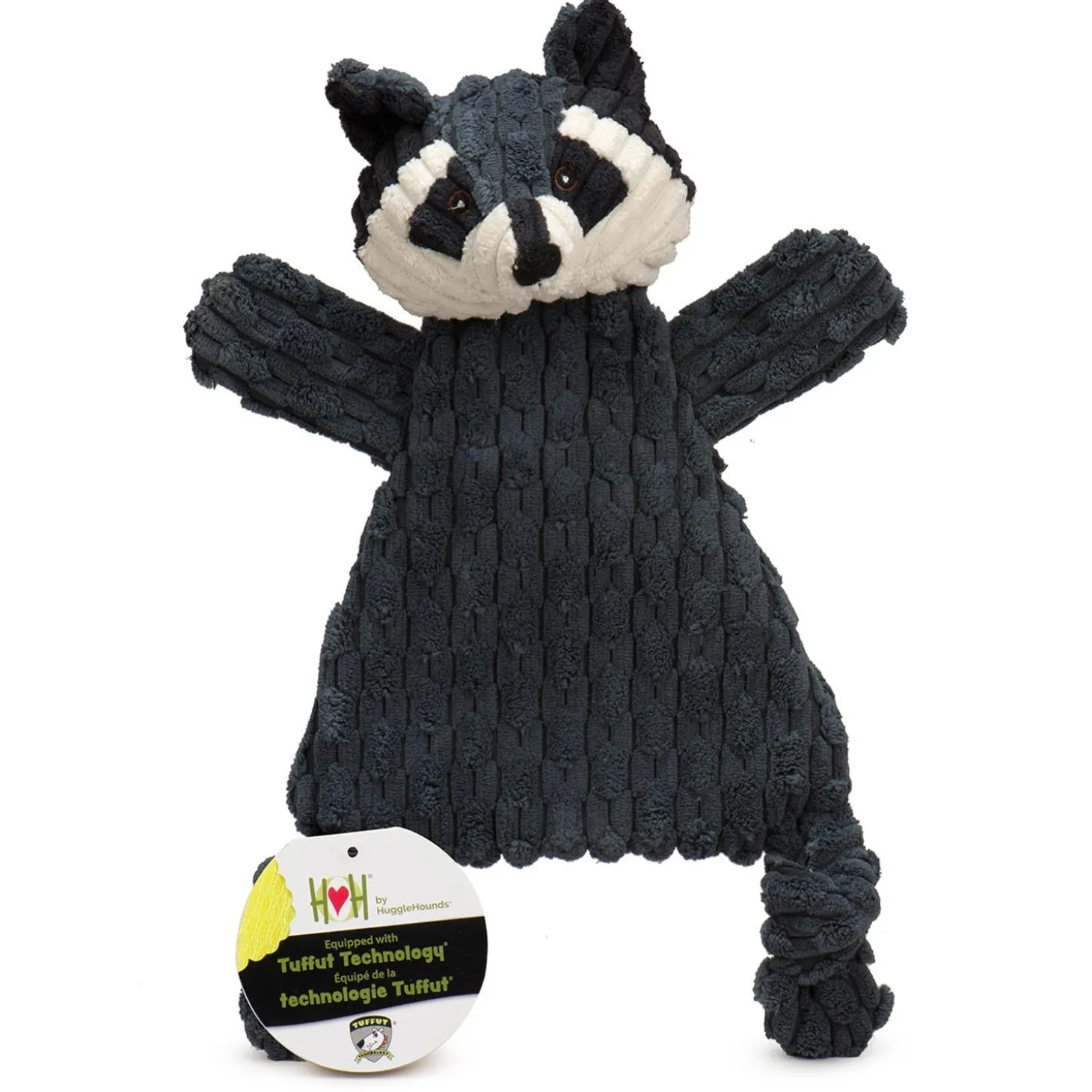 HuggleFlatties Reggie Raccoon Dog Toy