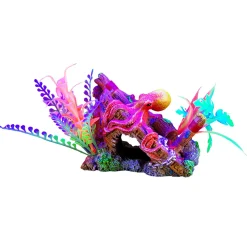 iGlo Fluorescent Ship's Bow with Octopus and Plants Ornament