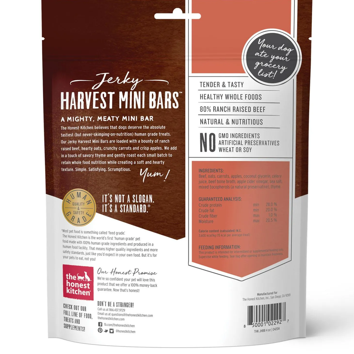 Jerky Harvest Mini Bars Beef Recipe Dog Treats