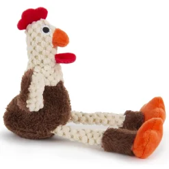 Just For Me Skinny Brown Rooster Dog Toy