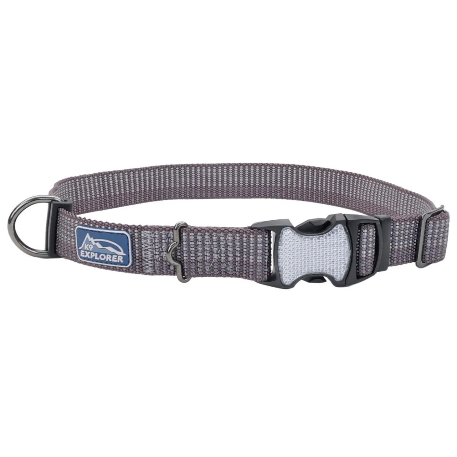 K9 Explorer Brights Reflective Adjustable Dog Collar Grey