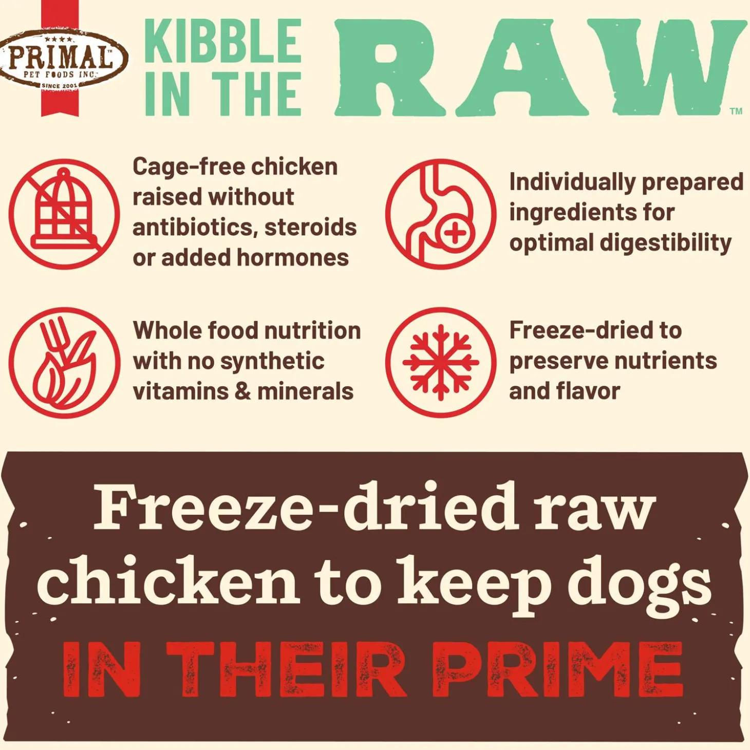 Kibble in the Raw Chicken Recipe Adult Dog Food