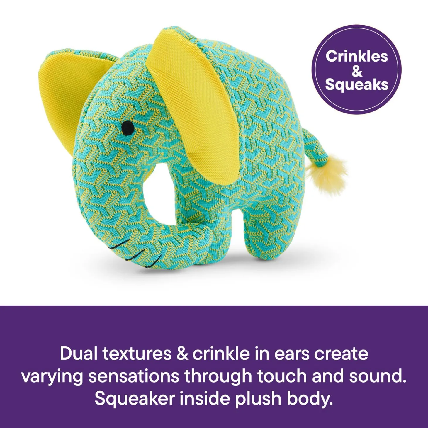 Knit Tuff Elephant Dog Toy