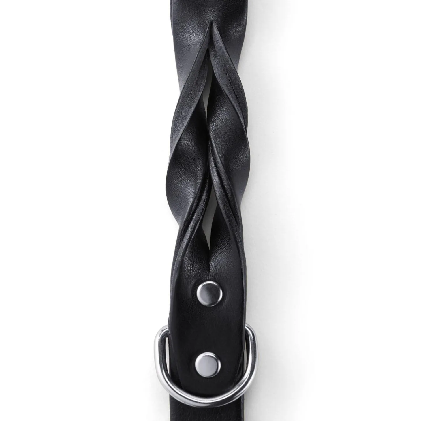 Leather 1in Black Dog Leash