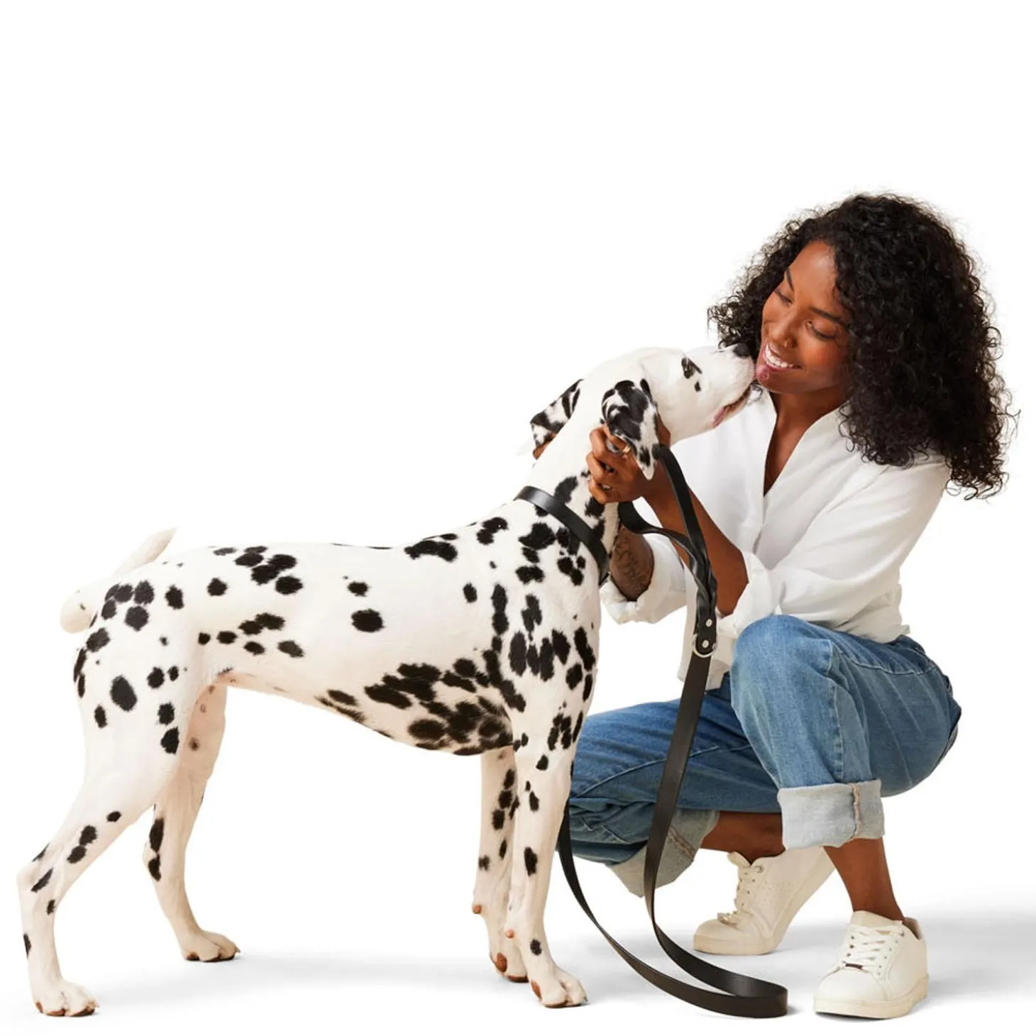 Leather 1in Black Dog Leash