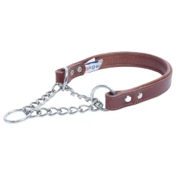 Leather Martingale Dog Collar - Brown