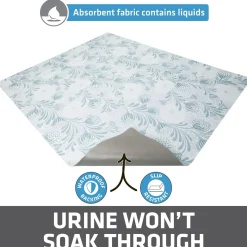 Light Blue Floral Cat Litter Mat