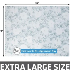 Light Blue Floral Cat Litter Mat