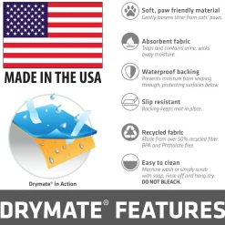 Light Blue Floral Cat Litter Mat