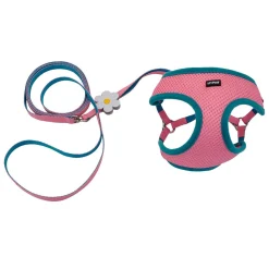 Li'l Pals Combo Mesh Small Breed Dog Harness & Leash Pink