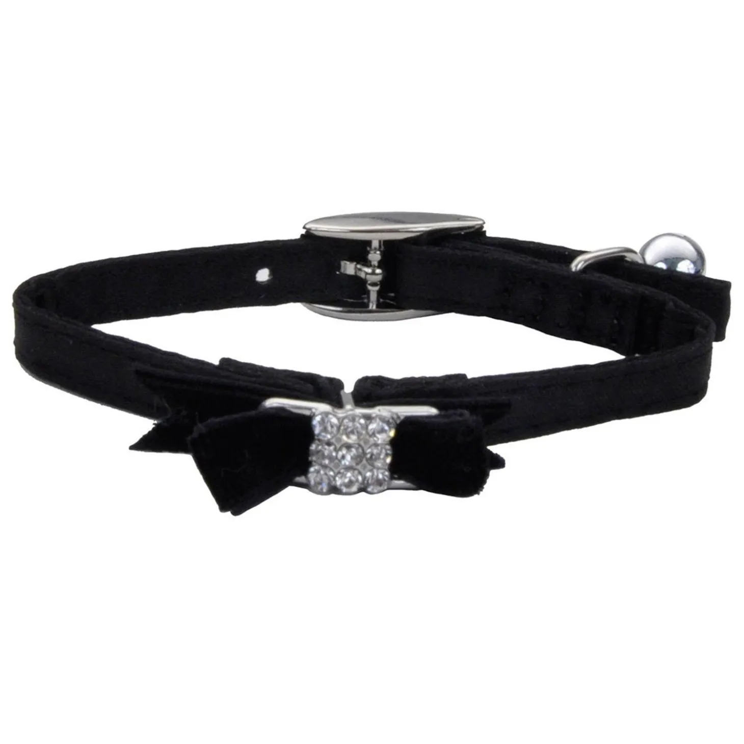 Li'l Pals Safety Black Silk Bow Kitten Cat Collar