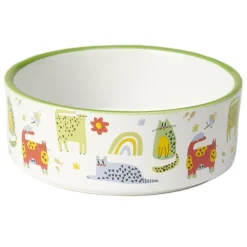 Love Cats Stoneware Round Cat Bowl