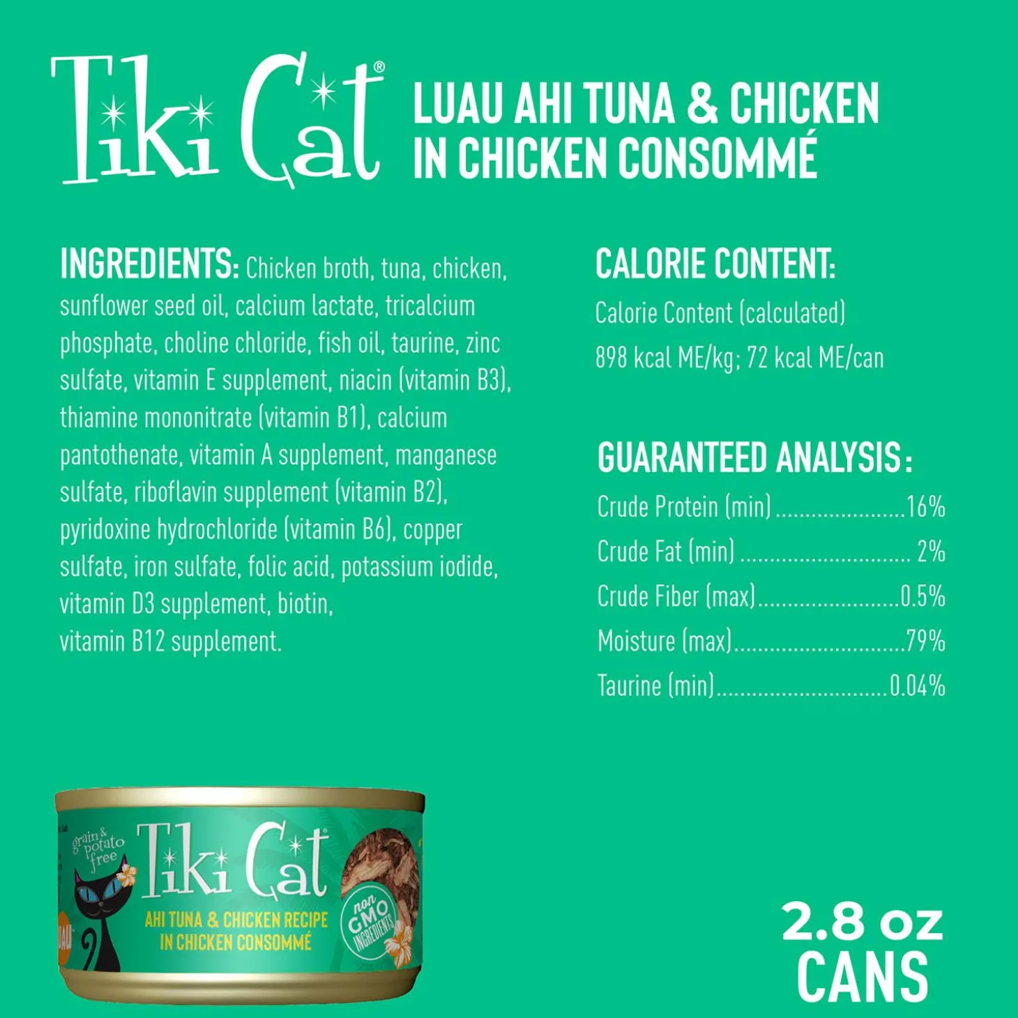 Luau Ahi Tuna & Chicken Recipe in Chicken Consomme Cat Food