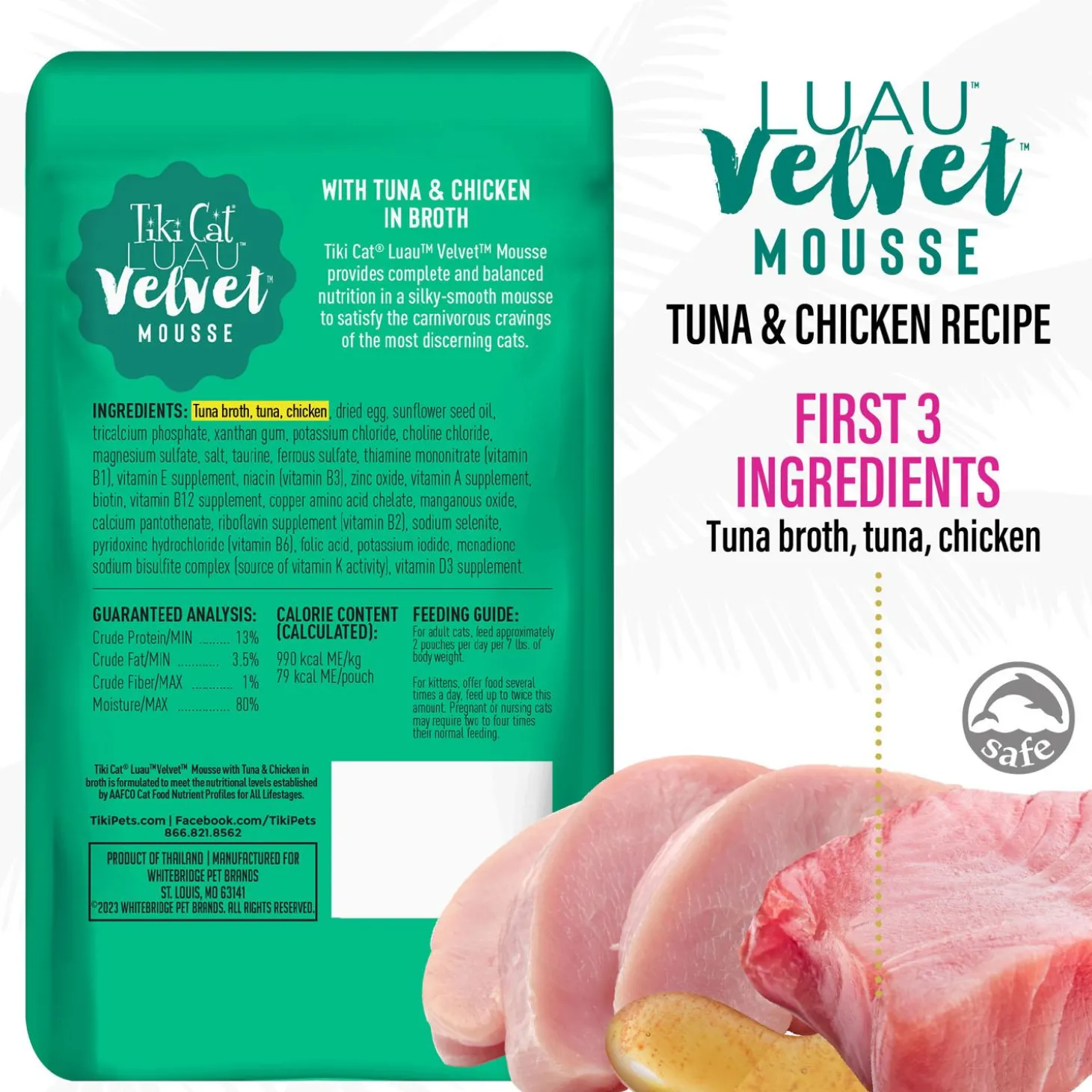 Luau Velvet Mousse Tuna & Chicken in Broth Cat Food