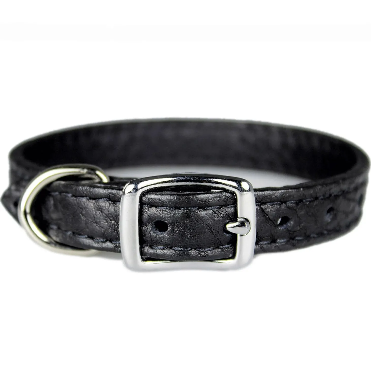 Luxe Leather Black Dog Collar