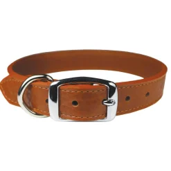Luxe Leather Brown Dog Collar