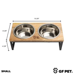 Mango Wood & Metal Dog Feeder