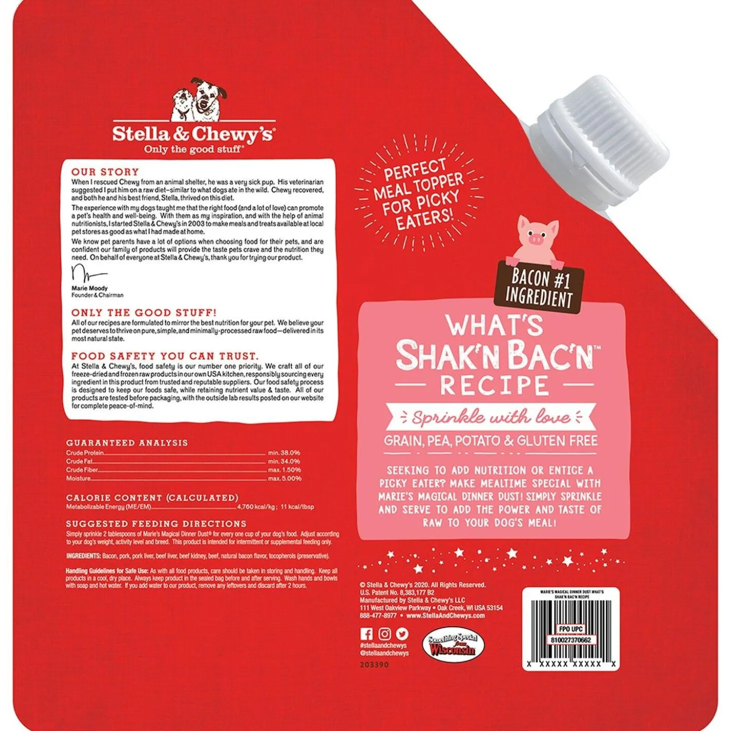 Marie's Magical Dinner Dust What's Shak'n Bac'n Recipe Dog Food Topper