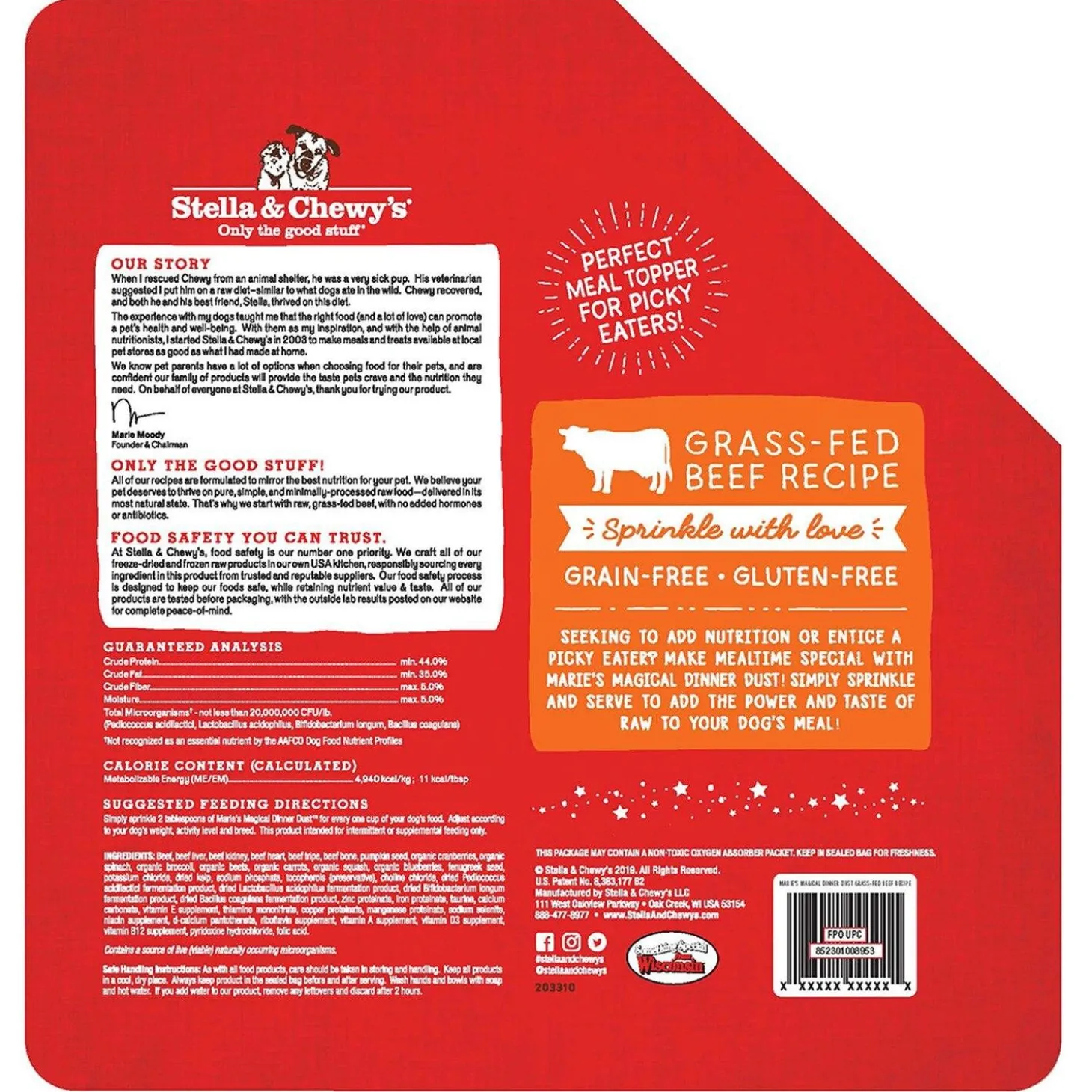 Marie's Magical Dinner Dust Grass-Fed Beef Dog Food Topper