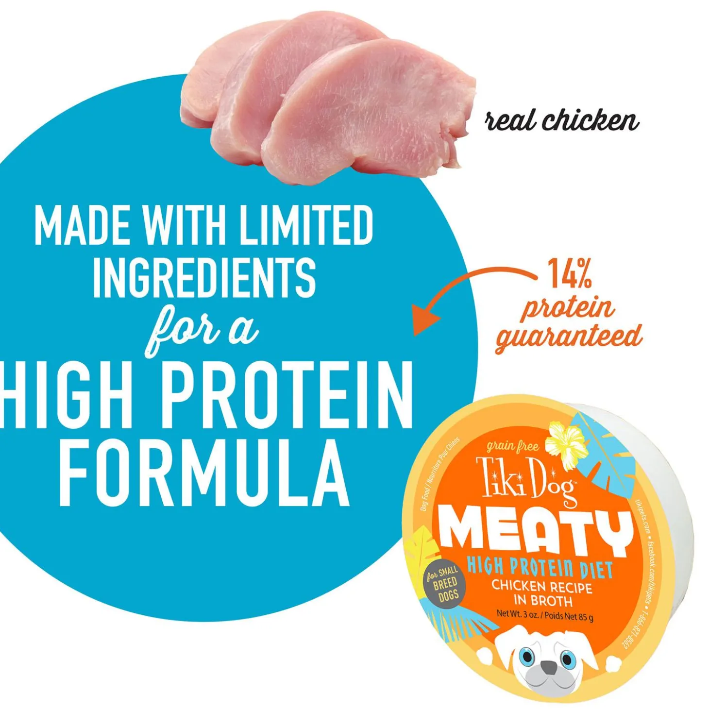 Meaty Chicken Recipe in Broth Dog Food