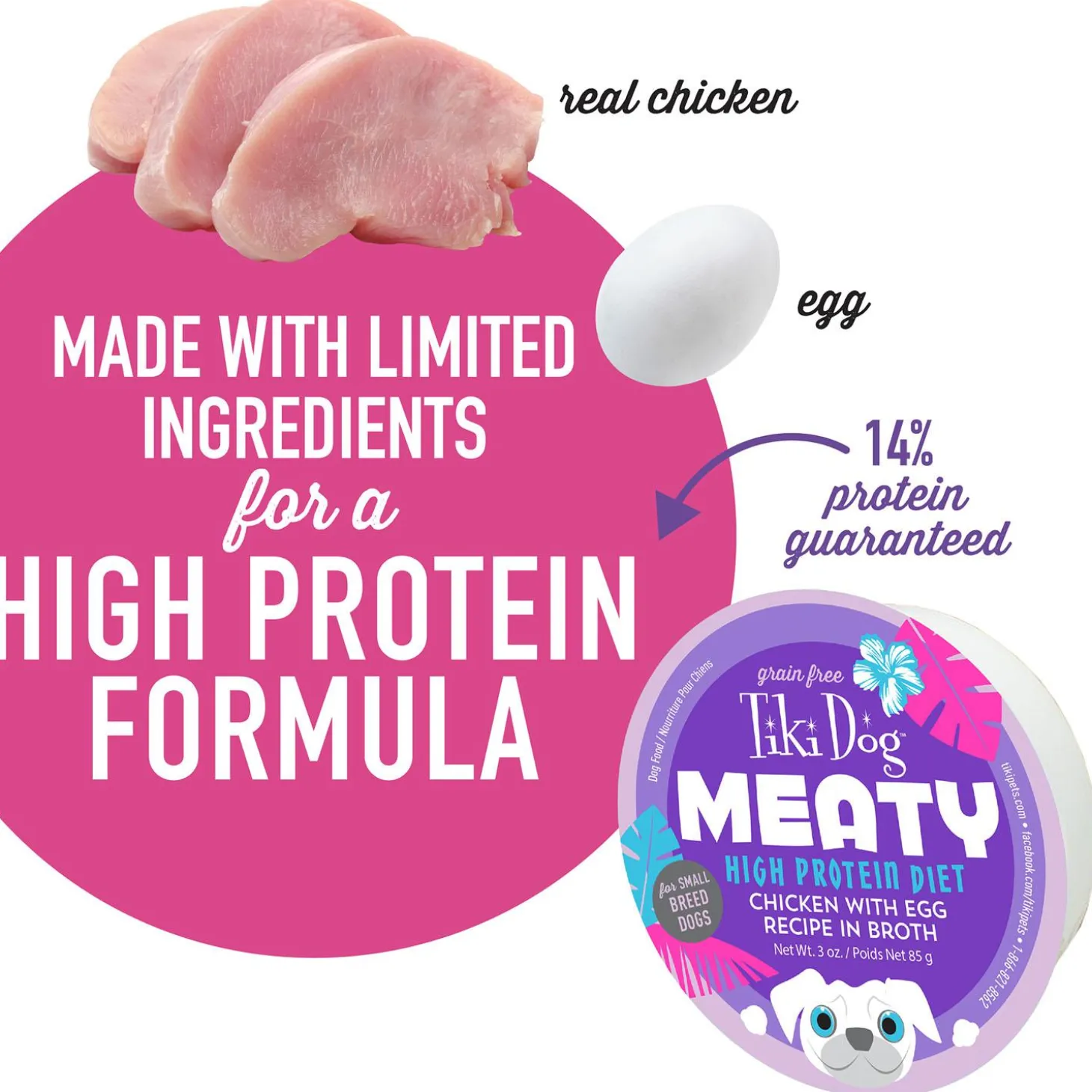 Meaty Chicken with Egg Recipe in Broth Dog Food