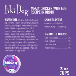 Meaty Chicken with Egg Recipe in Broth Dog Food