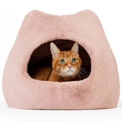 Meow Dusty Rose Chalet Cat Bed