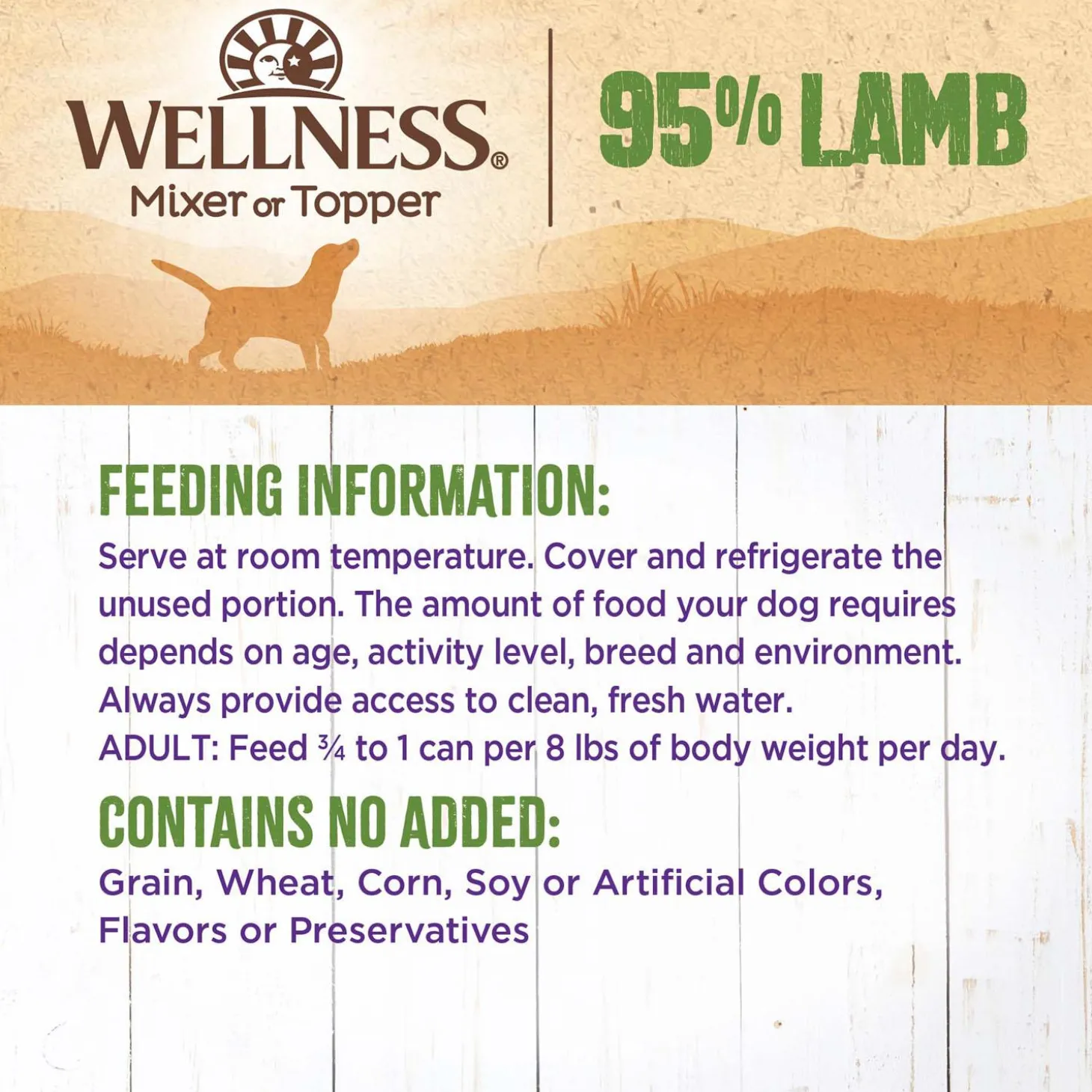 Mixer or Topper 95% Lamb Pate Dog Food