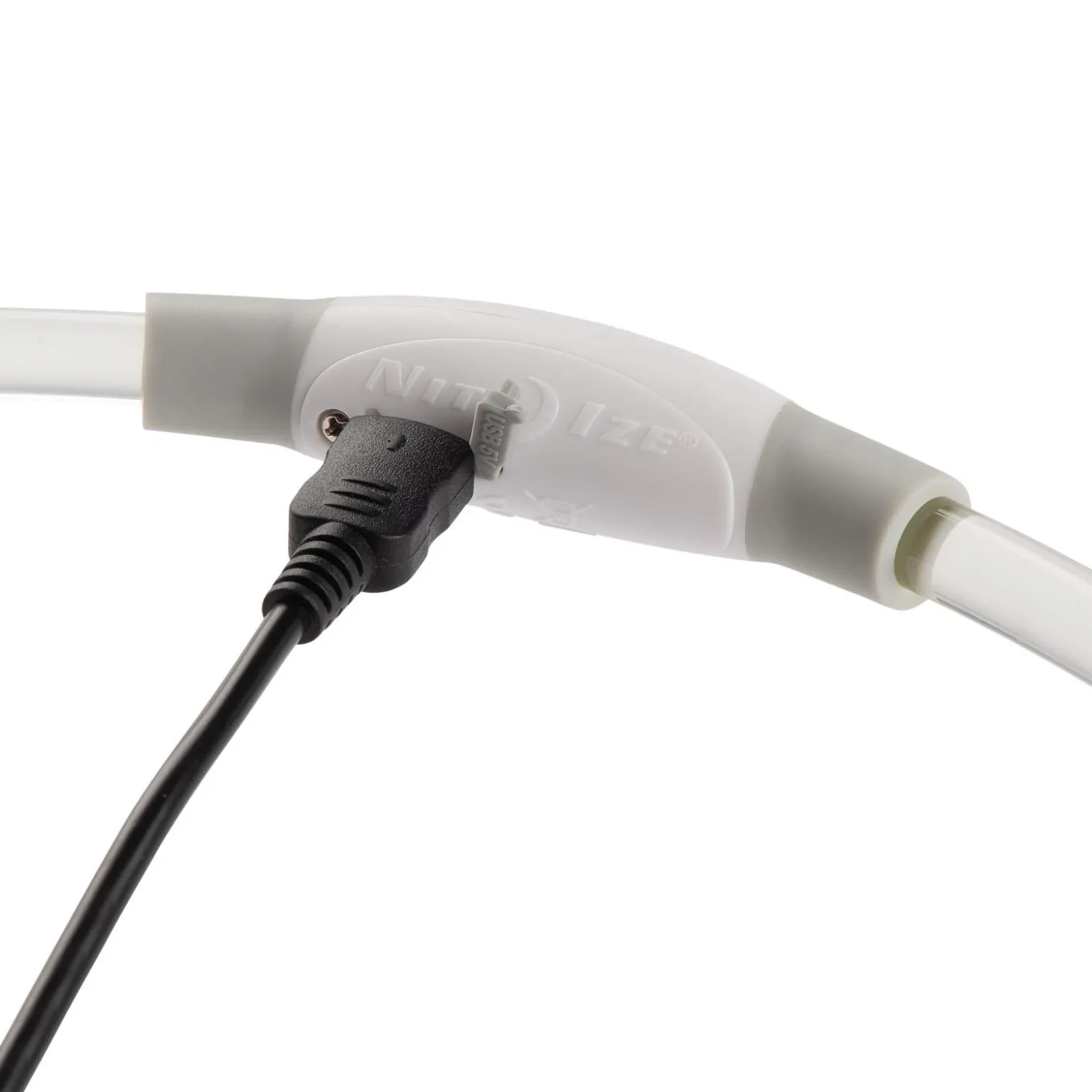 NiteHowl Grey Bandana Disc-O Select Rechargeable LED Safety Necklace