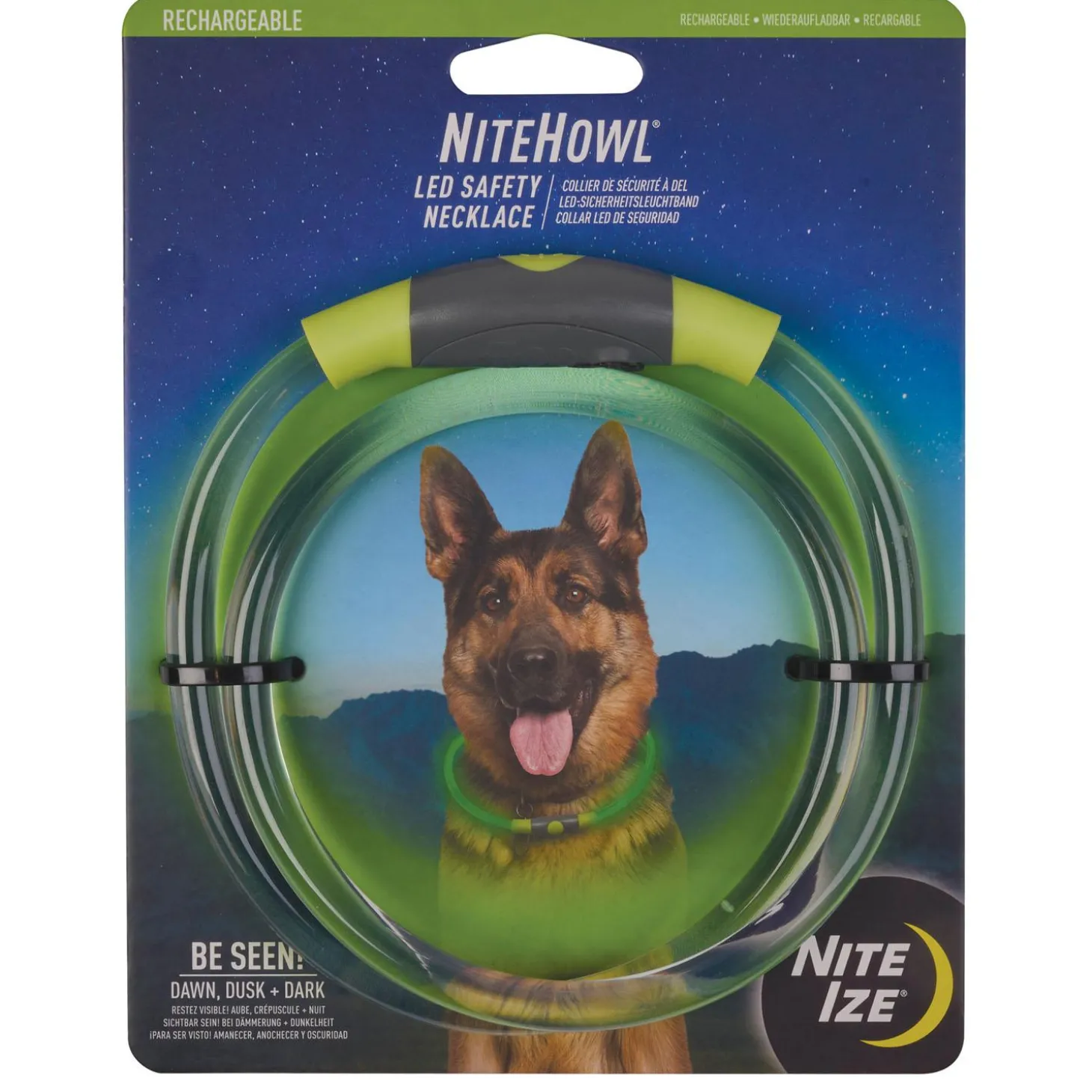 NiteHowl Rechargeable LED Green Safety Necklace